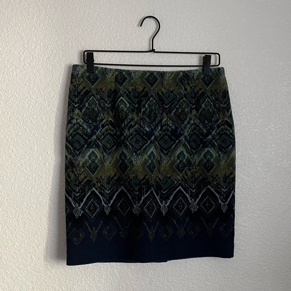 J. Jill Printed Crinkle Knit Stretch Pencil Skirt S Petite - Picture 2 of 10